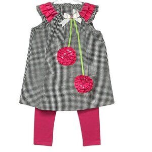 RARE EDITION girls 2 PCS SET OUTFIT DRESS‎ & BOTTOM SIZE 5 NEW WITH TAG